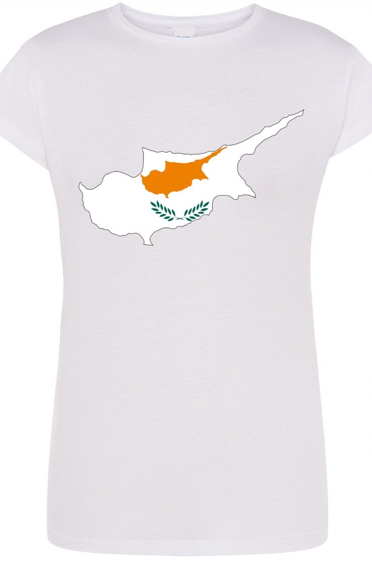 Cypr Flaga Damski T-shirt Modny Nadruk Rozm.S