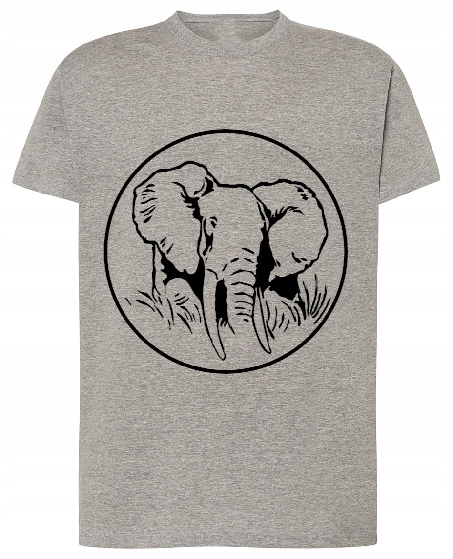 T-Shirt męski nadruk Zwierzęta Słoń r. L