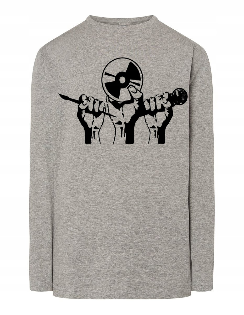 Longsleeve muzyczny nadruk Plyta Mikrofon r.S