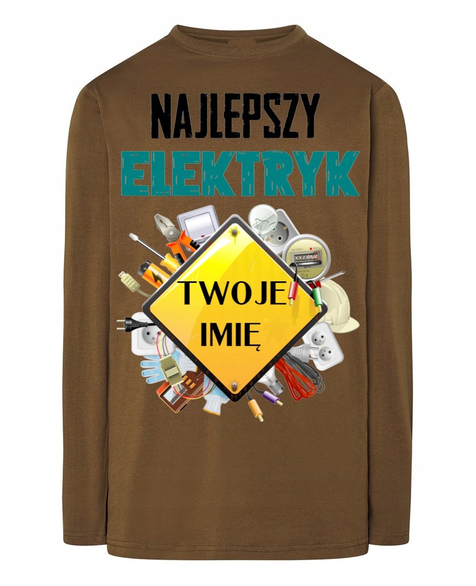 Longsleeve Najlepszy Elektryk Twoje Imię L