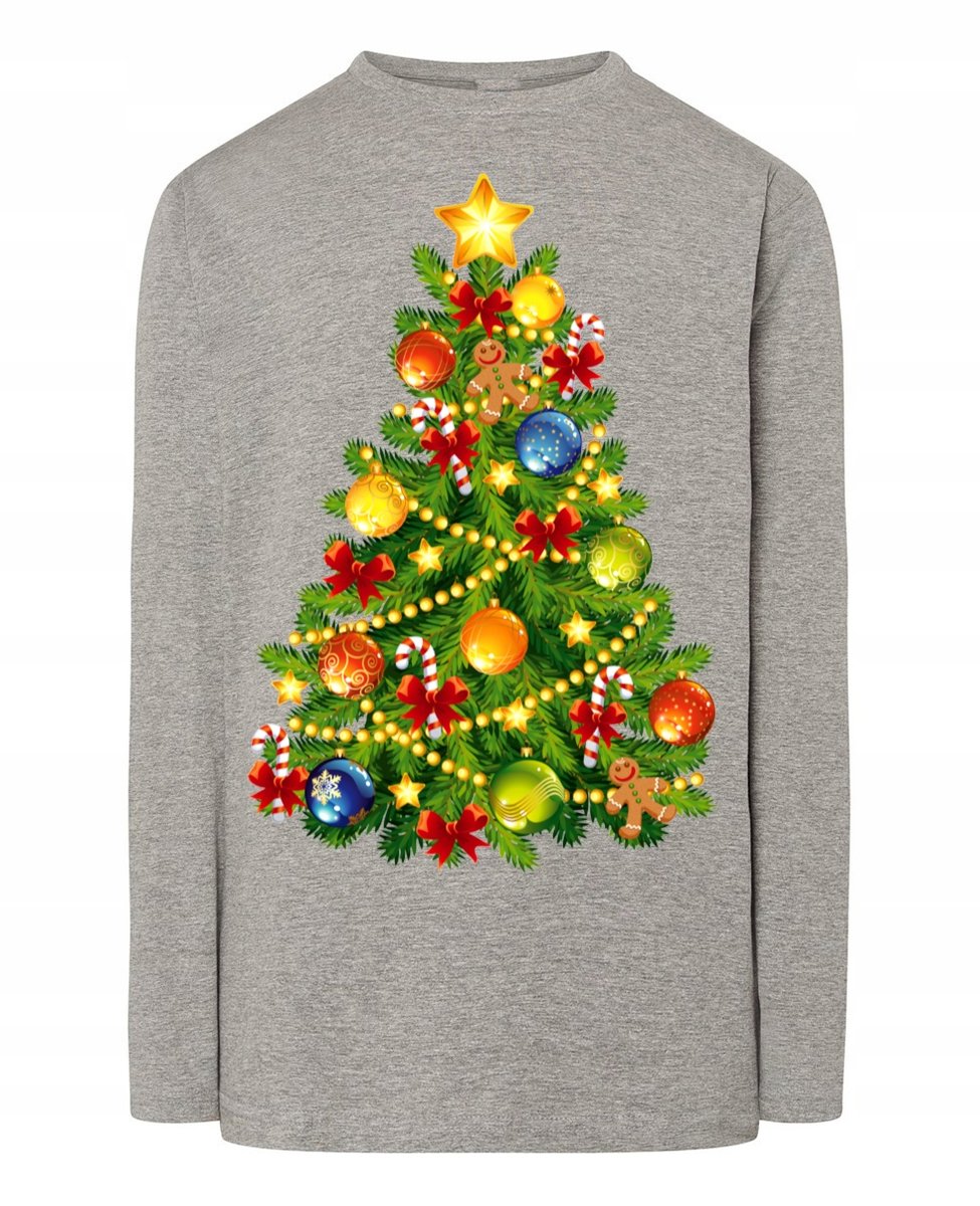 Longsleeve męski nadruk Choinka Rozm.M