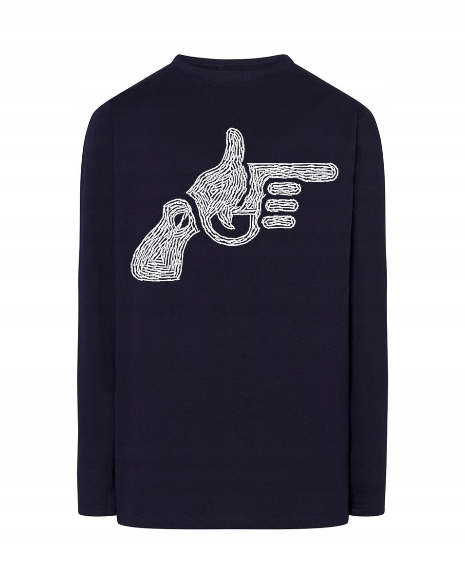 Longsleeve nadruk Ręka Pistolet Rewolwer r.XS