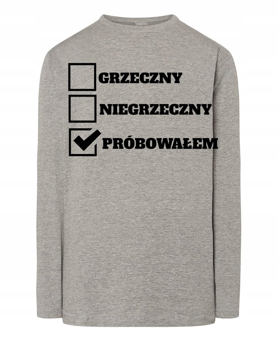 Longsleeve męski Świąteczny Mikołaj Grzeczny Niegrzeczny r.4XL