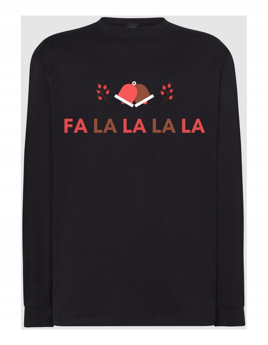 Longsleeve świąteczny nadruk FA LA LA r.XXL