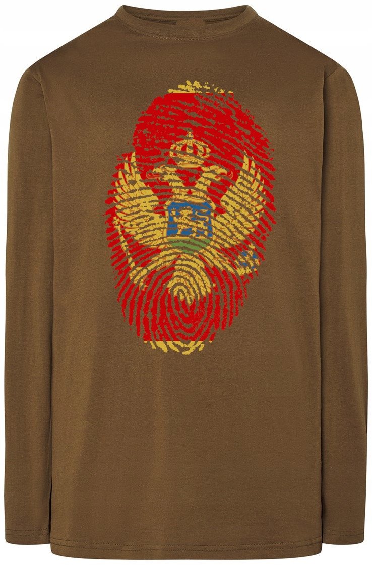 Czarnogóra Flaga Odcisk Longsleeve Rozm.S