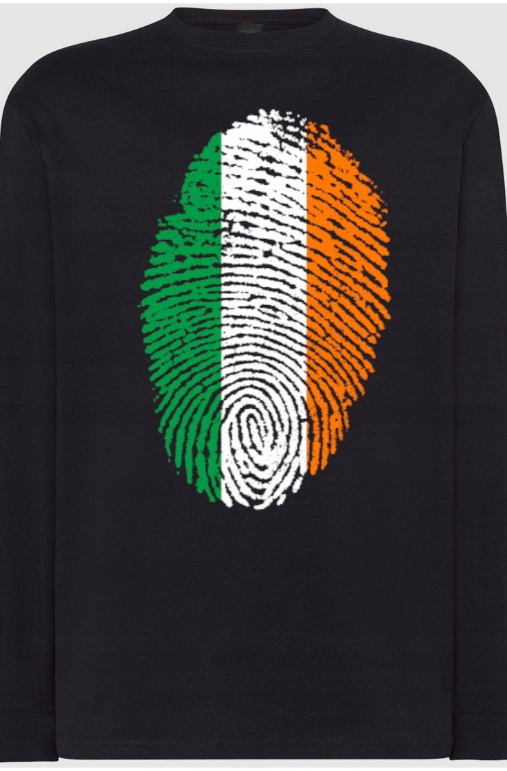 Irlandia Flaga Odcisk Bluza Longsleeve Nadruk 5XL