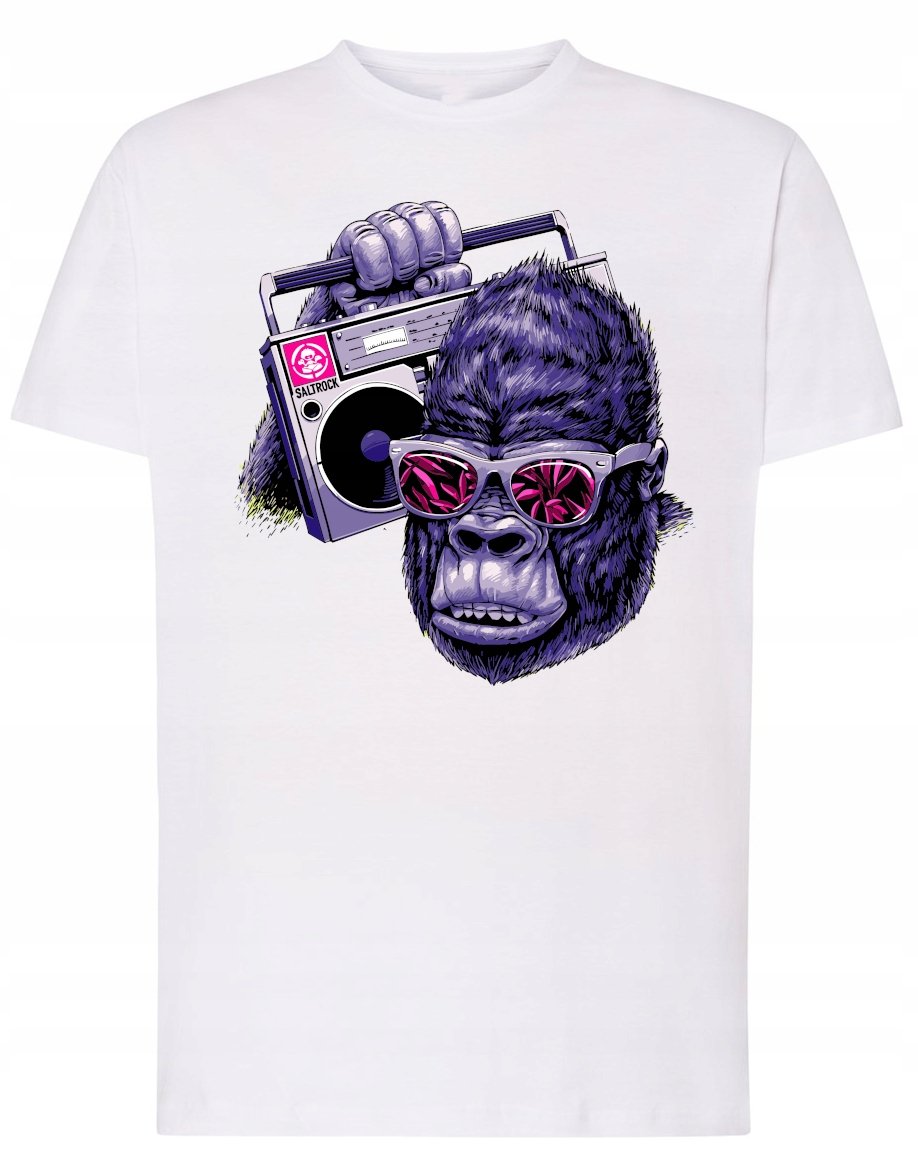 T-Shirt męski Goryl Małpa Modny Męski Nadruk Zwierzęta r.L
