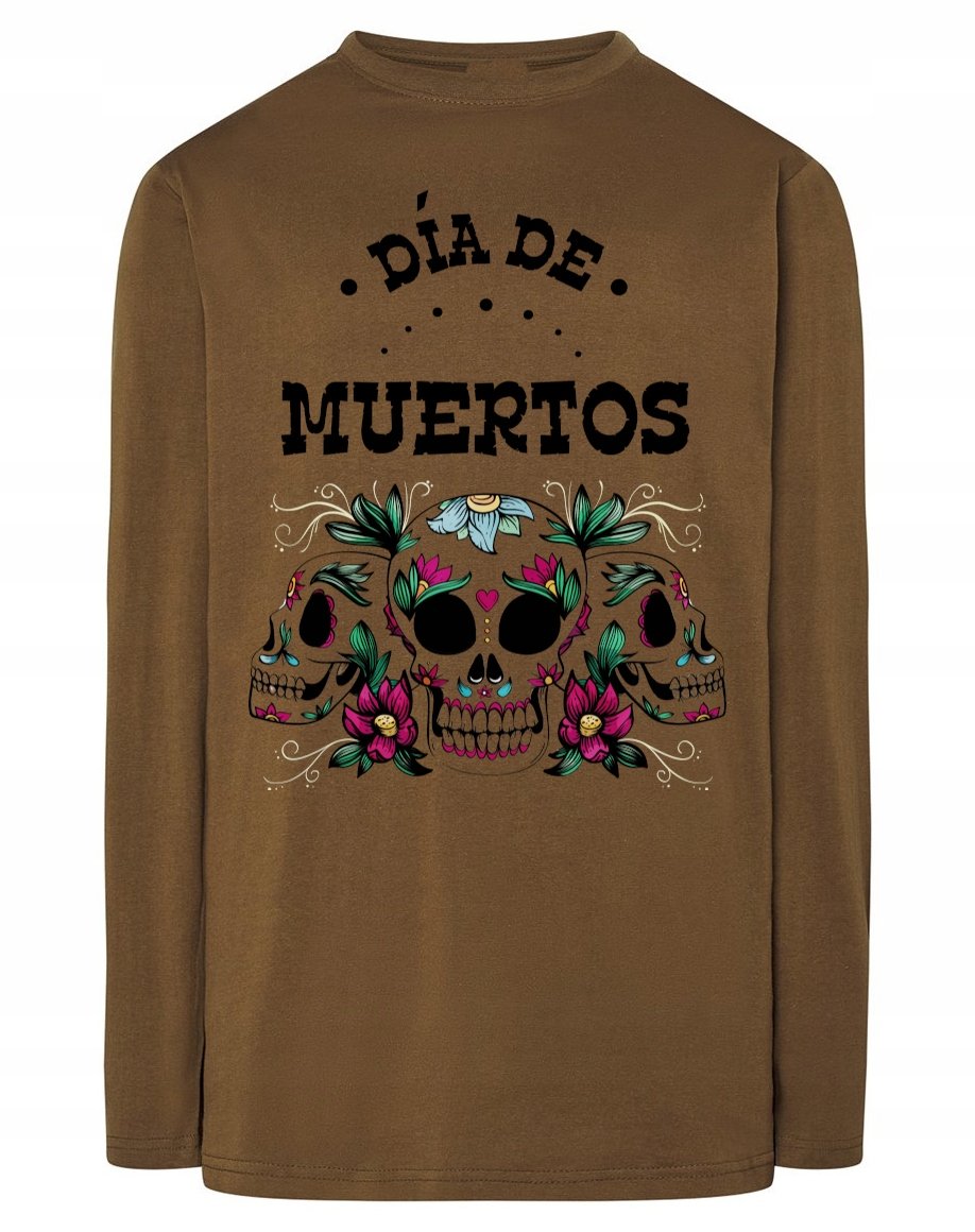 Longsleeve męski fajny nadruk CZASZKI r.3XL