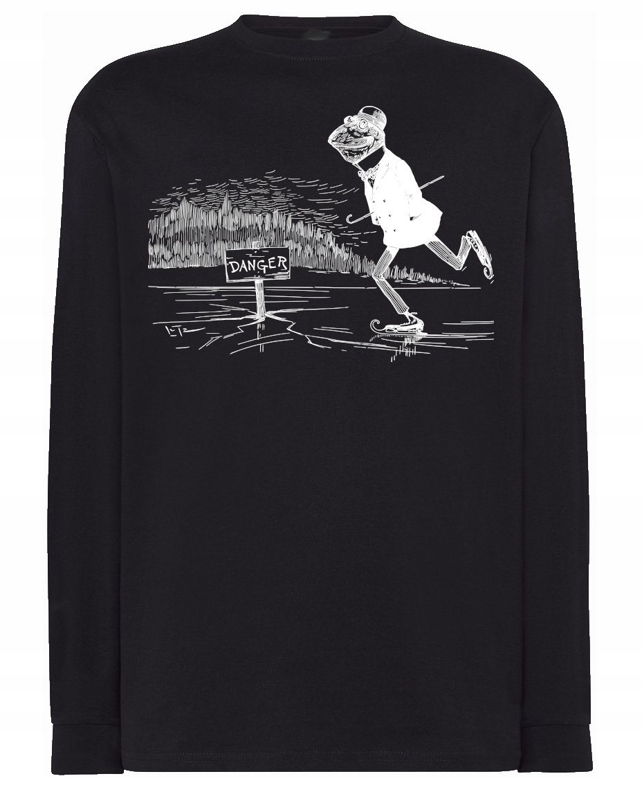 Longsleeve zabawny nadruk ŻABA NA ŁYŻWACH r.XXL