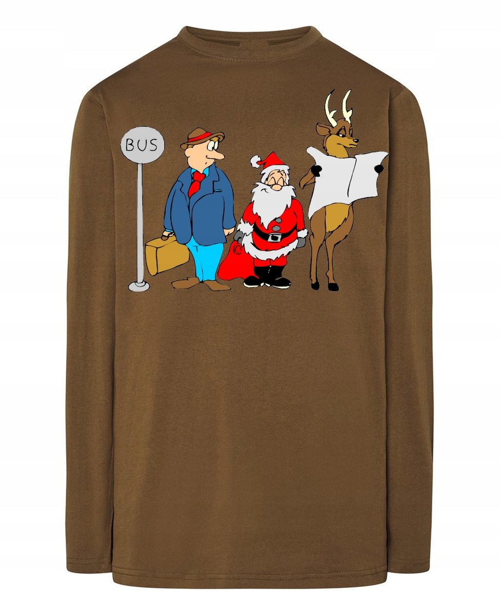 Longsleeve męski nadruk Śmieszny Mikołaj Rozm.3XL