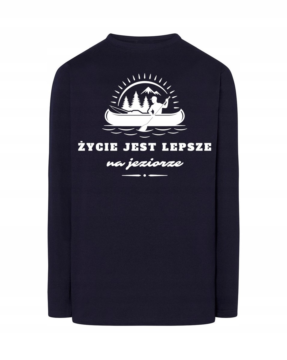 Longsleeve męski nadruk Życie na JEZIORZE r.5XL
