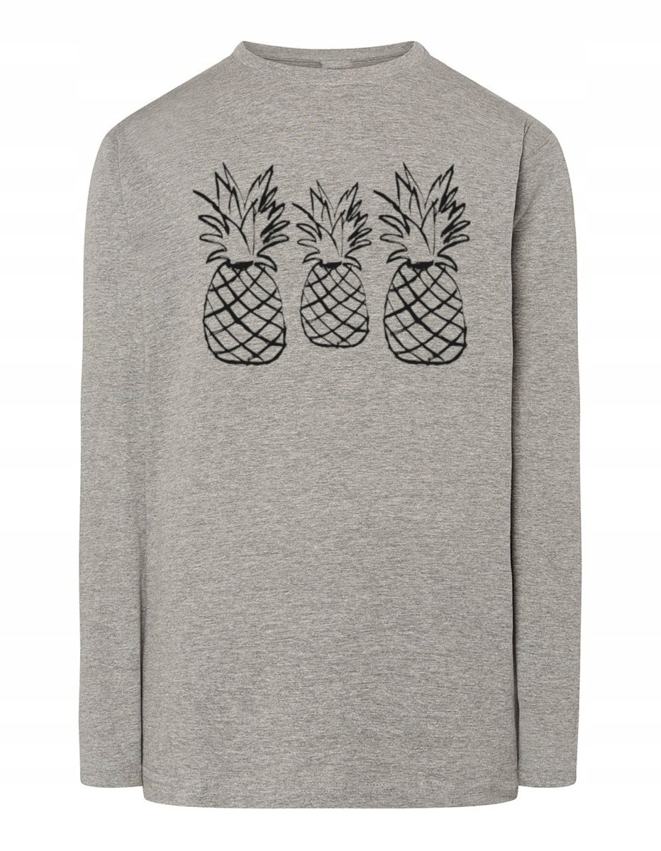 Longsleeve męski fajny nadruk owoc Ananasy r.M