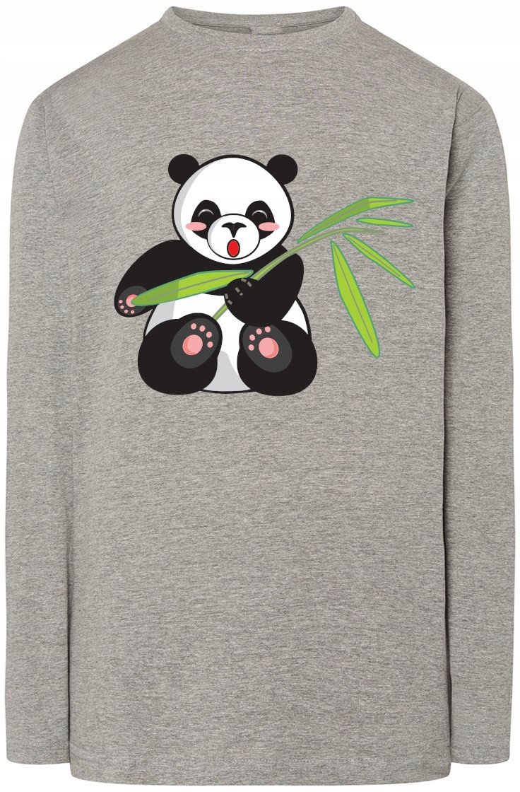 Panda Męski Modny Longsleeve Nadruk Rozm.XS