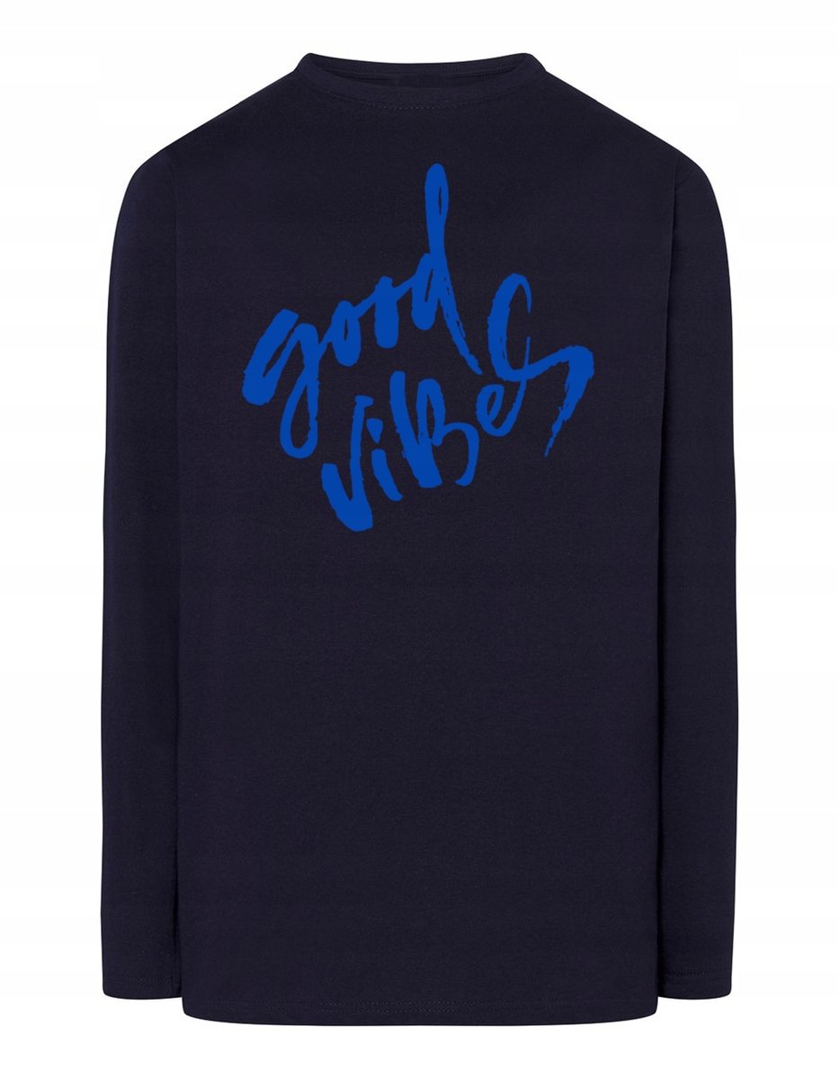 Longsleeve fajny nadruk napis GOOD VIBES r.S
