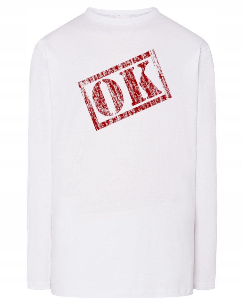 Longsleeve męski nadruk napis OK r.4XL