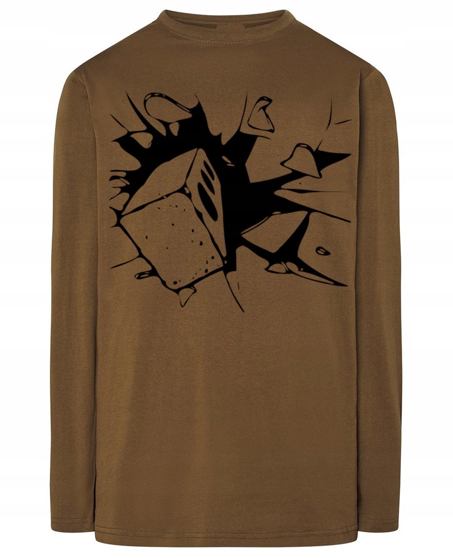 Longsleeve męski nadruk CEGŁA TRZASK r.3XL