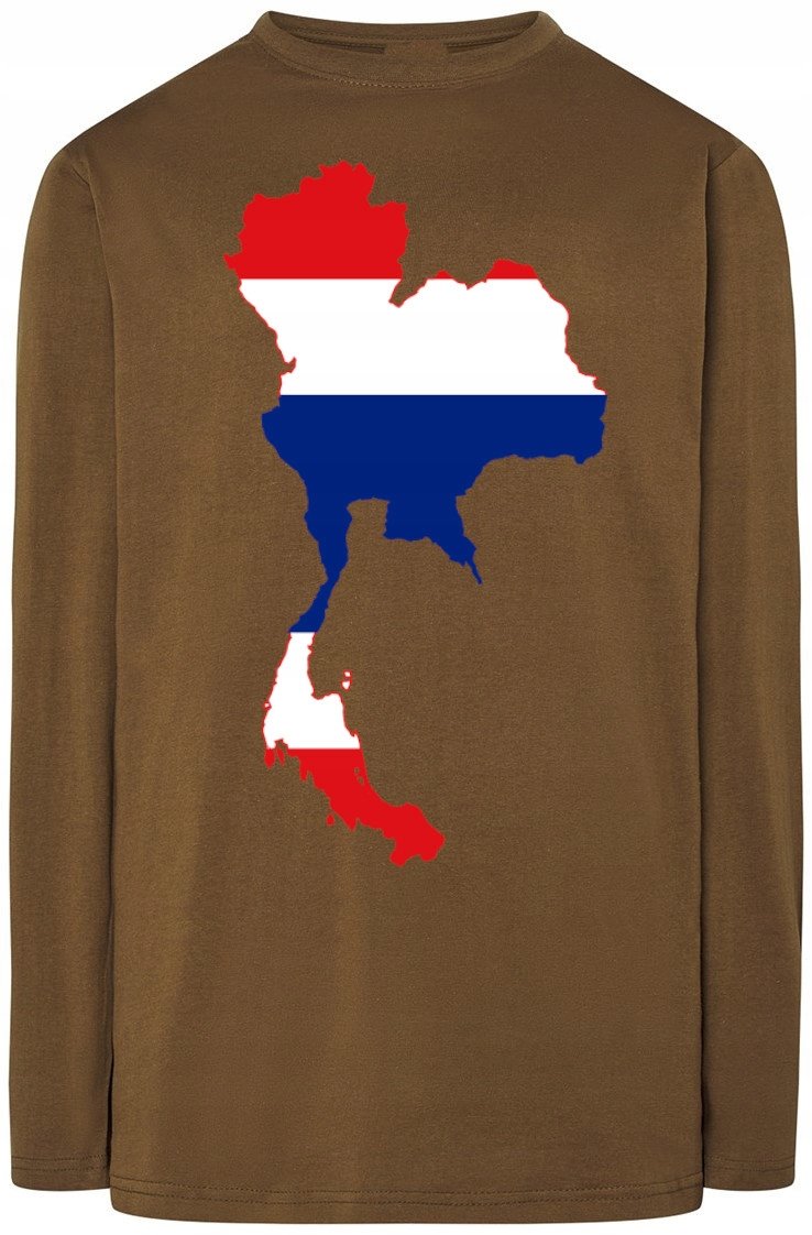 Tajlandia Flaga Longsleeve Modny Nadruk R.3XL