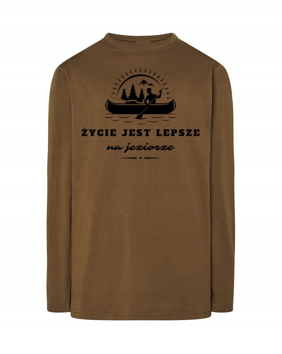 Longsleeve męski nadruk Życie na JEZIORZE r.XL