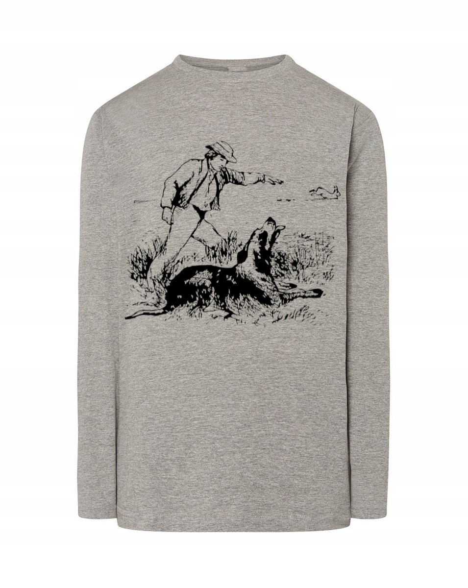 Longsleeve męski nadruk PIES POLOWANIE r.5XL