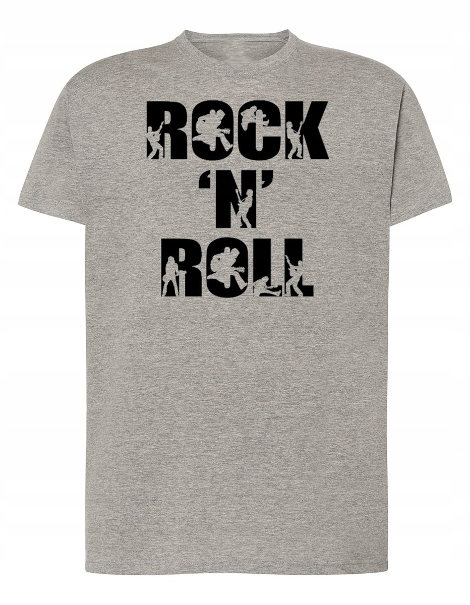 T-Shirt męski nadruk napis Rock'n Roll r.S