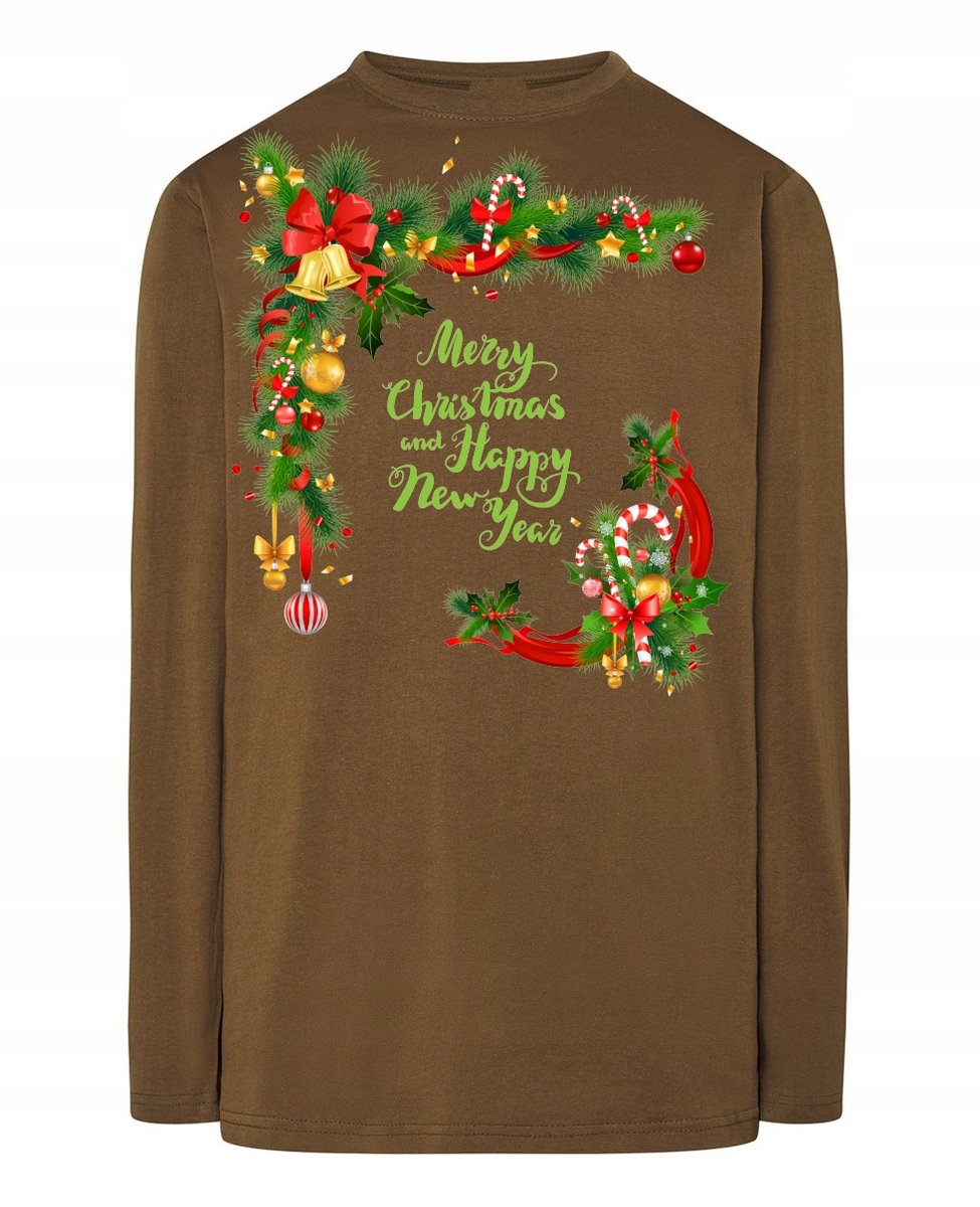 Longsleeve nadruk Merry Christmas New Year R.XL