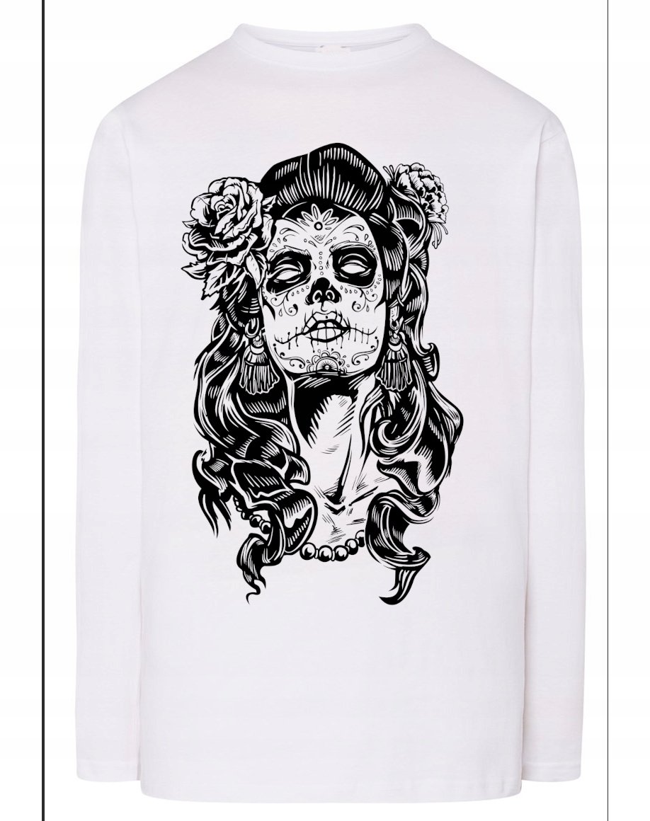 Longsleeve męski nadruk kobieta CZASZKA r.3XL