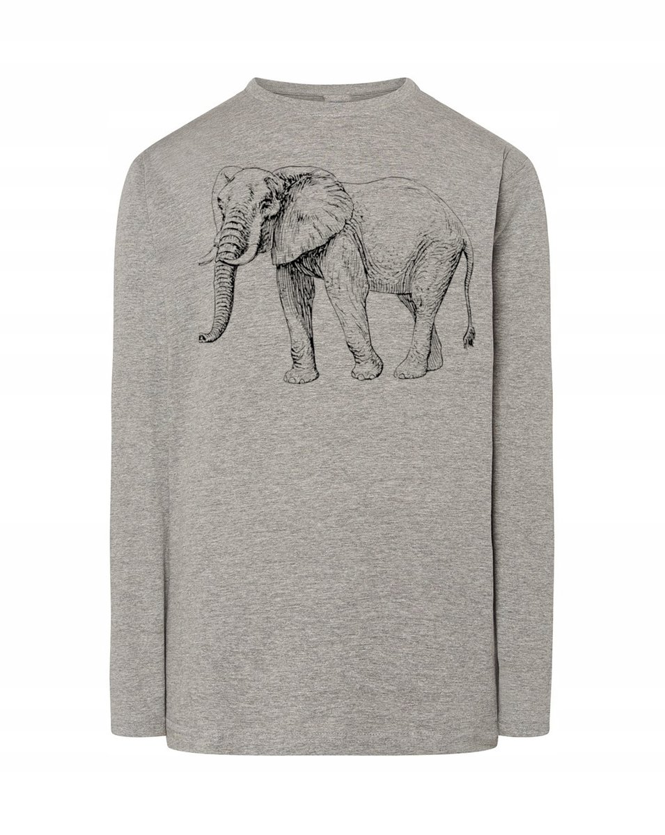 Longsleeve męski nadruk Zwierzę SŁOŃ r.3XL
