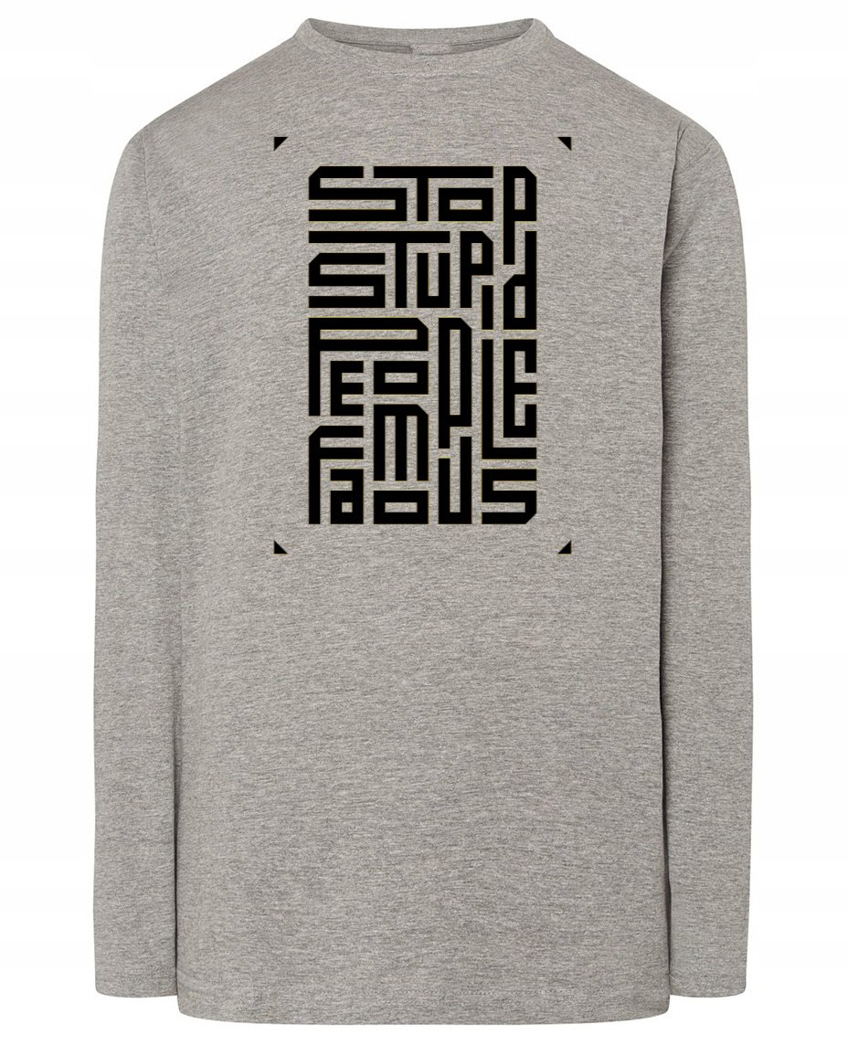 Longsleeve męski nadruk STOP STUPID PEOPLE r.XXL
