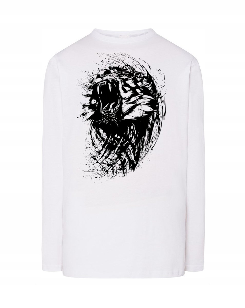 Longsleeve męski FAJNY nadruk RYK TYGRYS r.XL