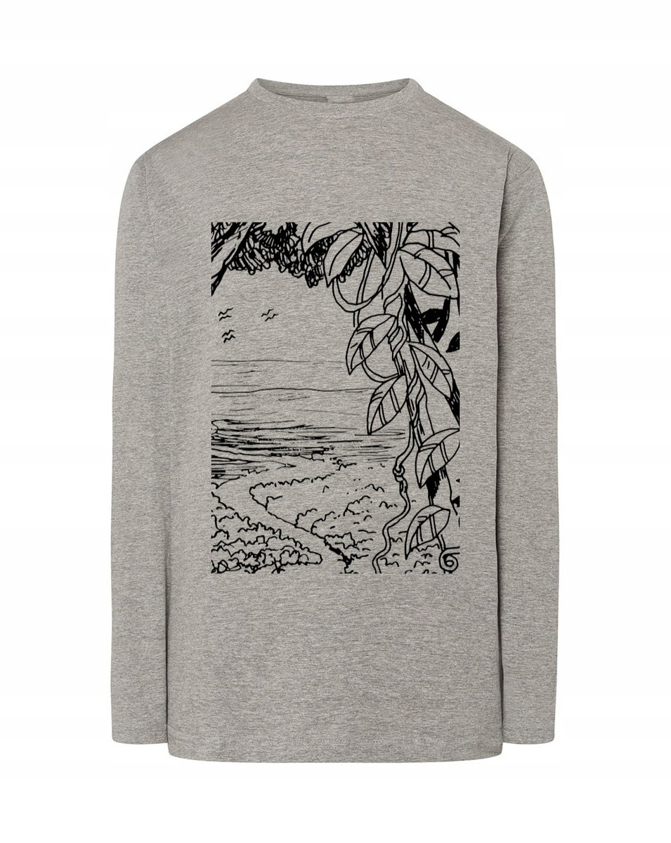 Longsleeve męski FAJNY nadruk DŻUNGLA r.S