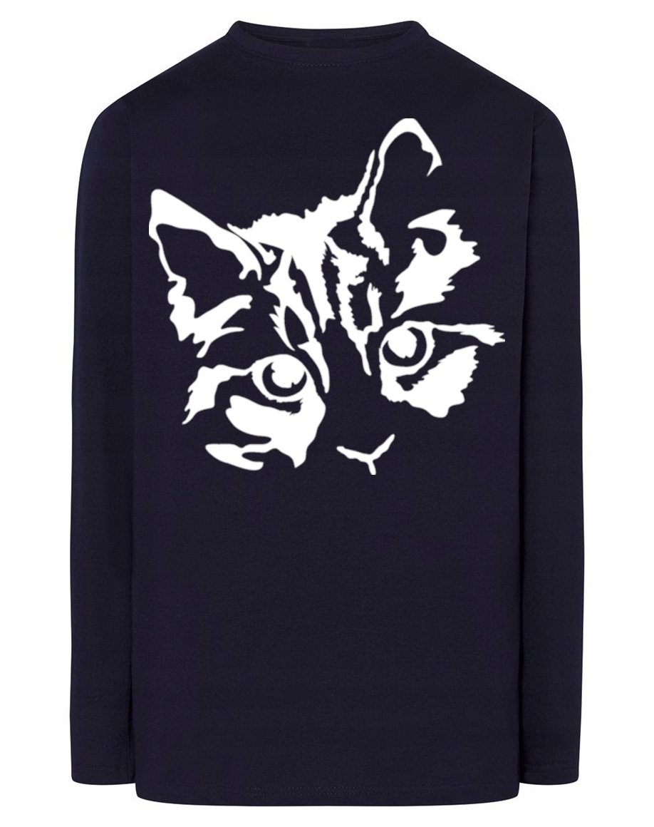 Longsleeve męski nadruk Głowa KOT KOTEK r.L