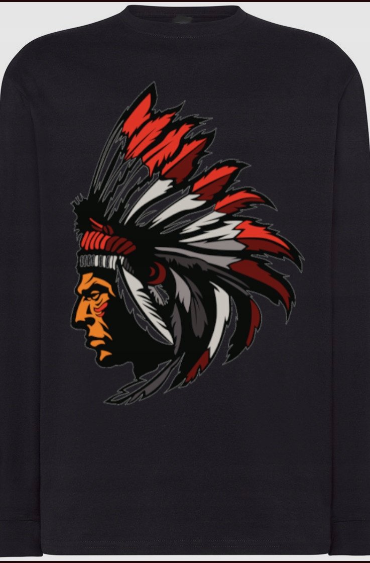 Longsleeve męski nadruk Indianin Modny Rozm.XL
