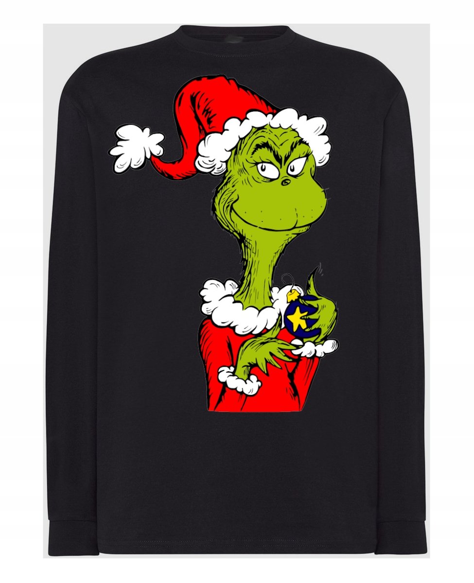 Longsleeve męski nadruk Grinch Święta Rozm.L