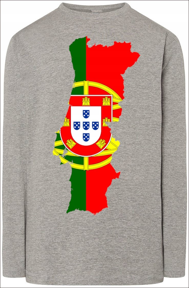 Portugalia Męska Modna Bluza Longsleeve Logo S
