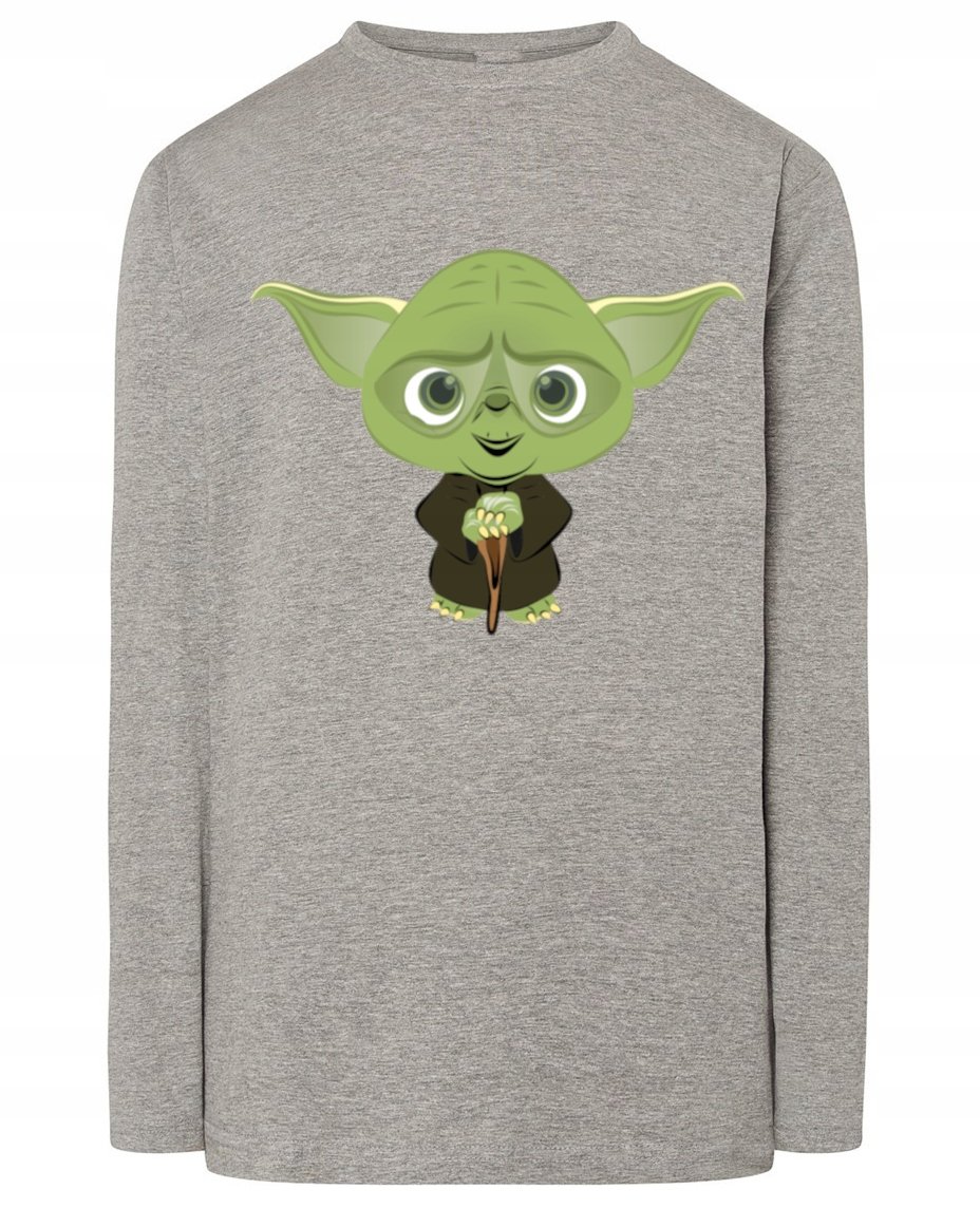 Longsleeve męski nadruk art work Yoda r.M