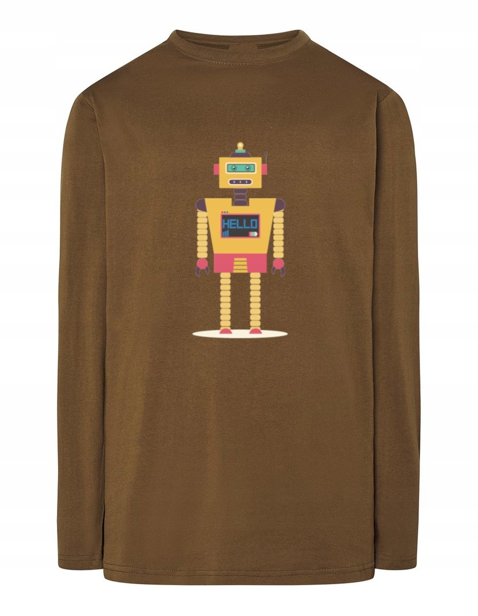 Longsleeve kolorowy nadruk robot Hello r.3XL