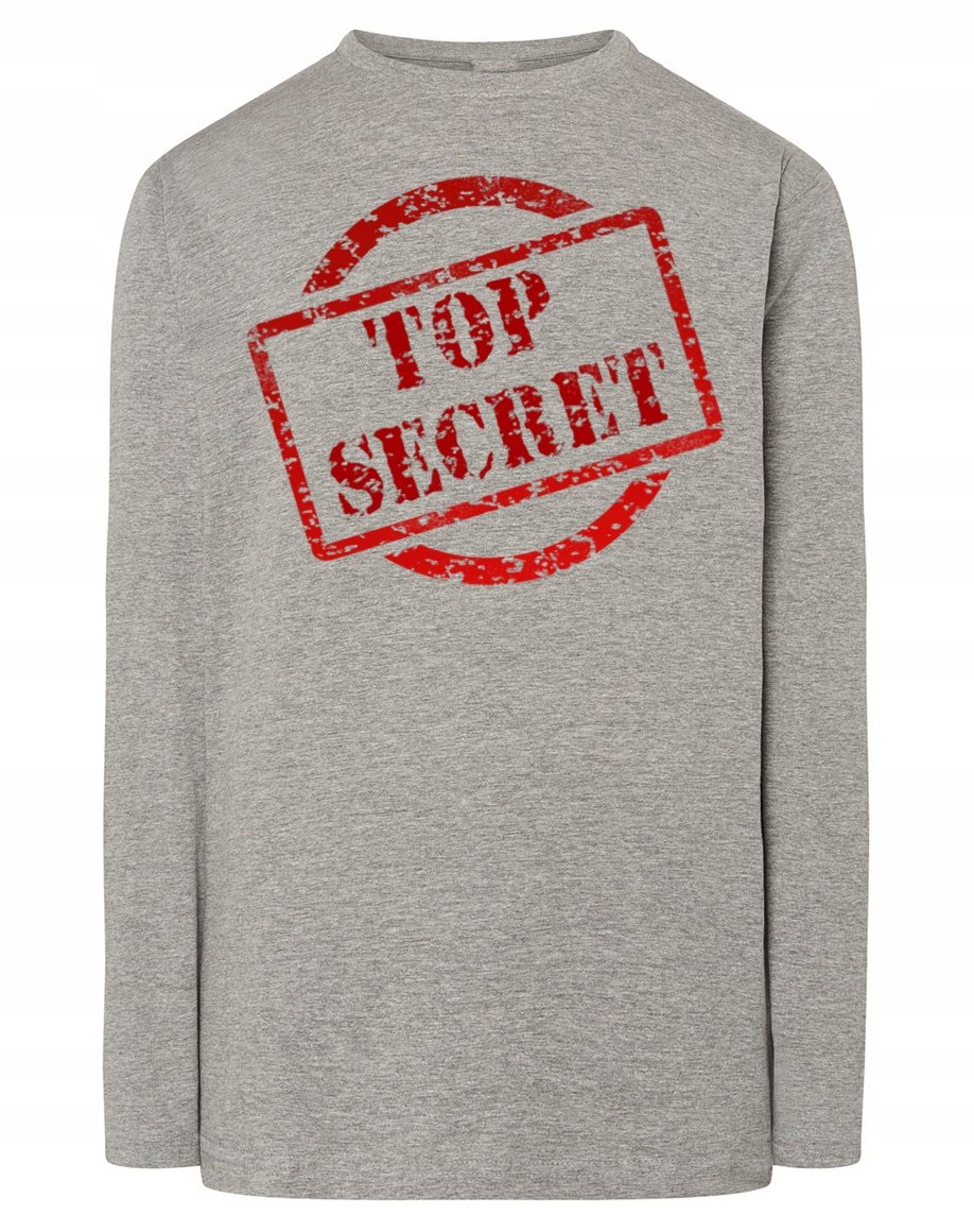 Longsleeve męski nadruk napis TOP SECRET r.XL