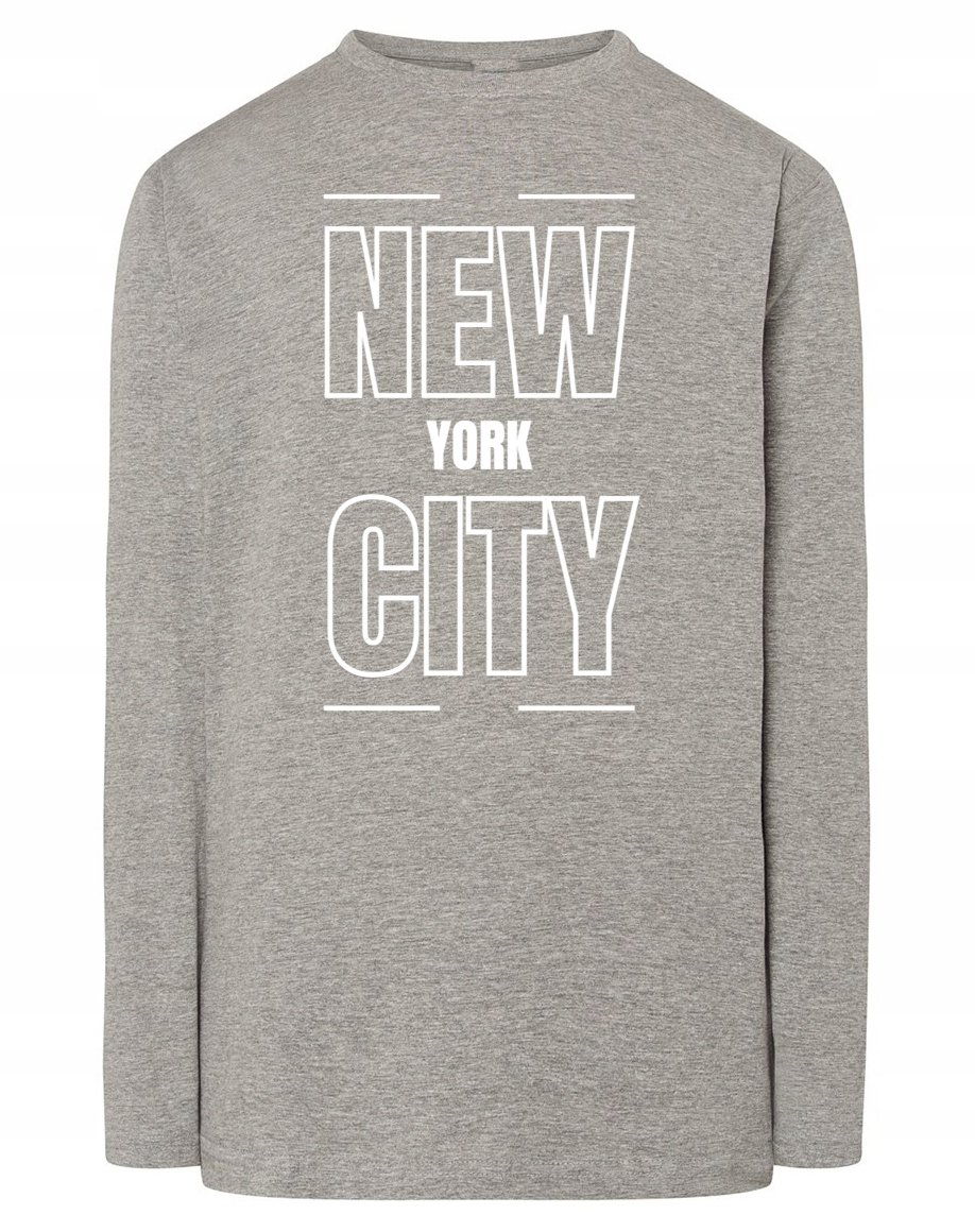 Longsleeve nadruk napis NOWY JORK NEW YORK r.L