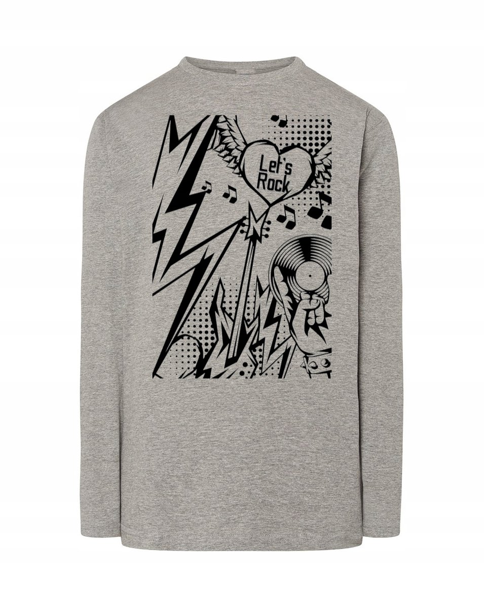 Longsleeve rockowy nadruk Let's Rock r.XL