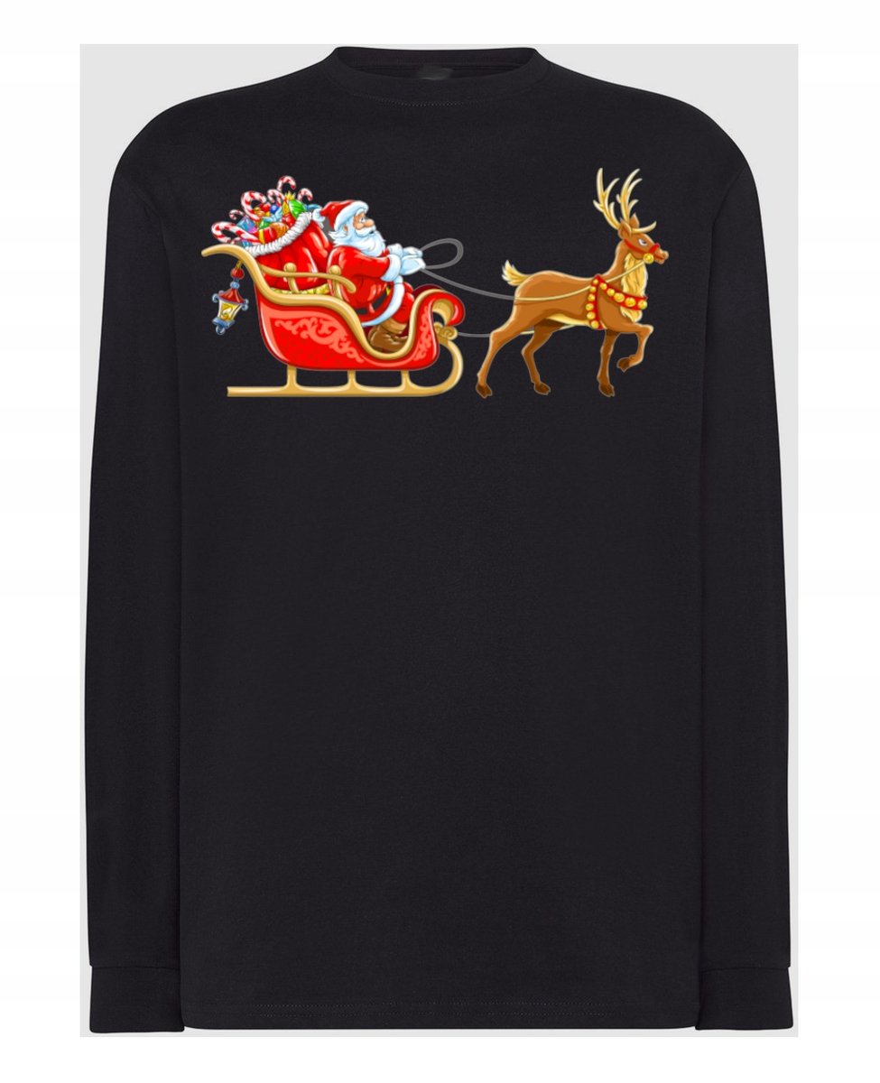 Longsleeve nadruk Mikołaj Sanie R.S