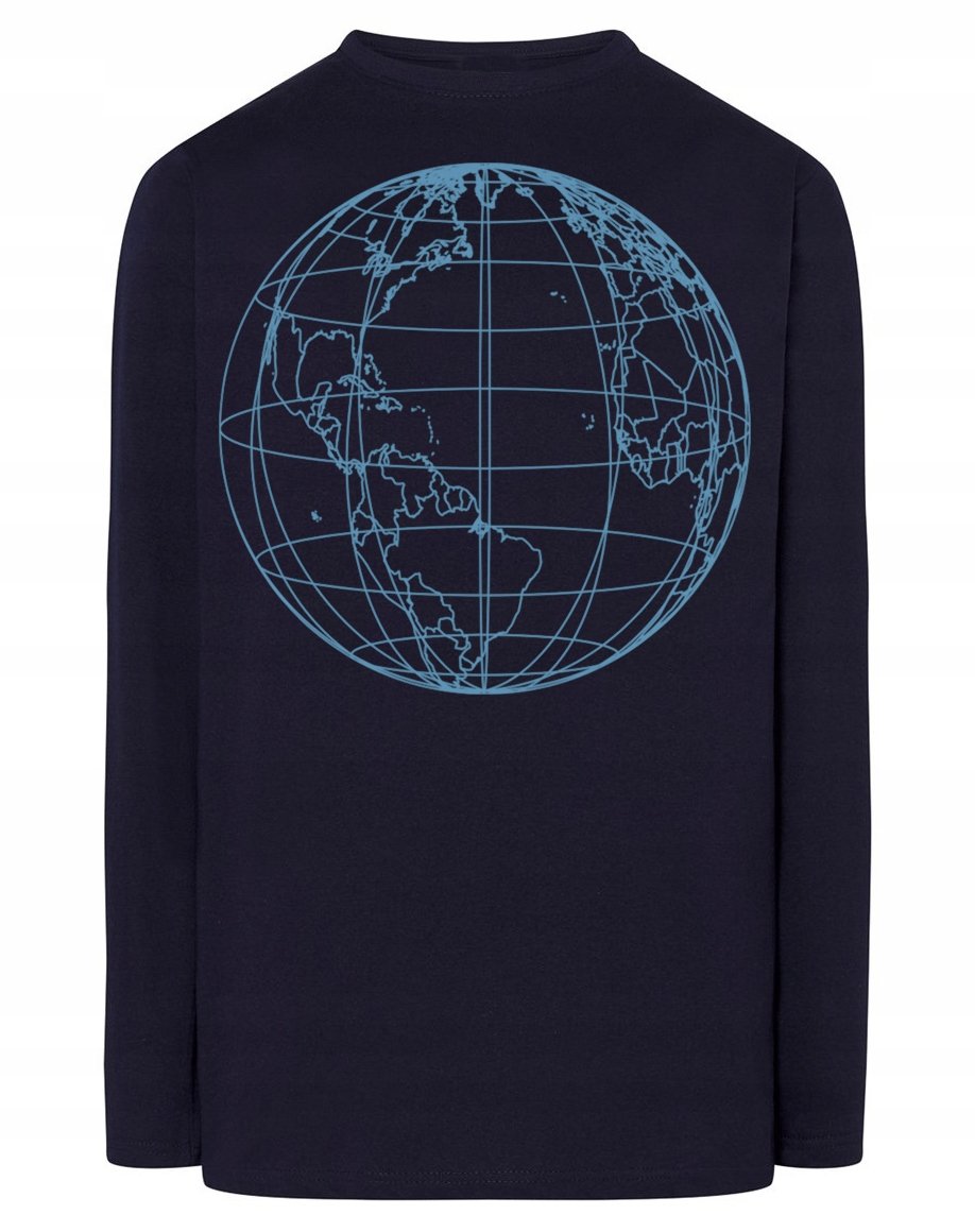 Longsleeve męski nadruk kula globus Ziemia r.XS