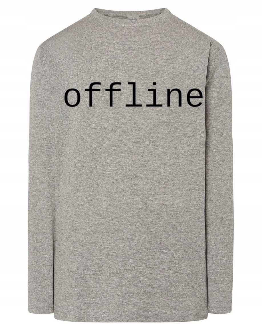 Longsleeve męski nadruk napis OFFLINE r.S