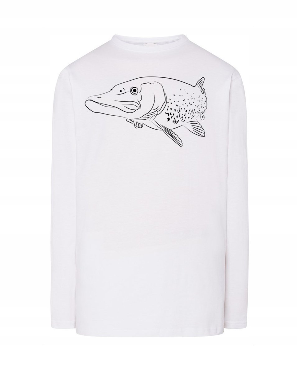 Longsleeve WĘDKARSKI nadruk RYBA SZCZUPAK r.5XL