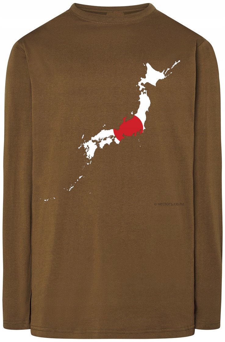 Japonia Męska Modna Bluza Longsleeve Nadruk R.L