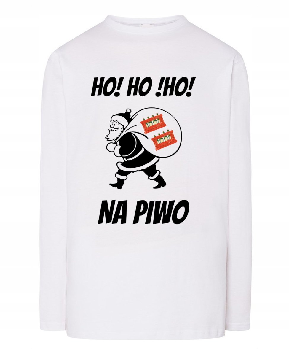 Longsleeve męski zabawny nadruk Ho Ho Ho na pi_wo r.3XL