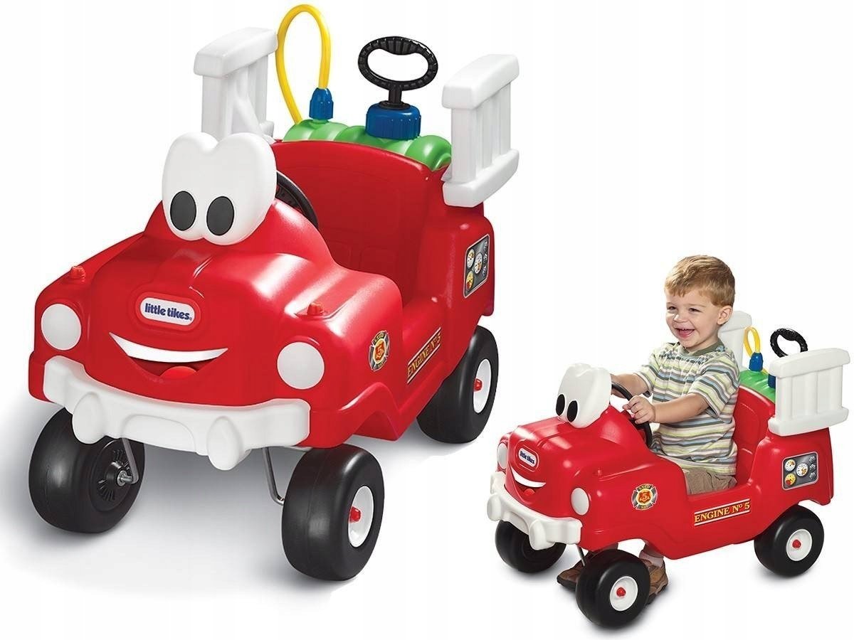 AUTO JEŹDZIK STRAŻ POŻARNA Z POMPĄ DO GASZENIA SAMOCHÓD PCHACZ LITTLE TIKES