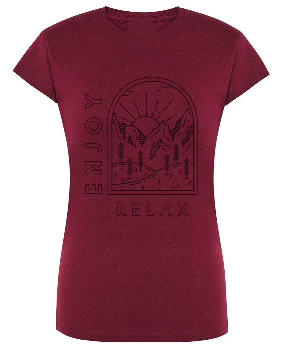 T-Shirt damski fajny nadruk Relax góry r.L
