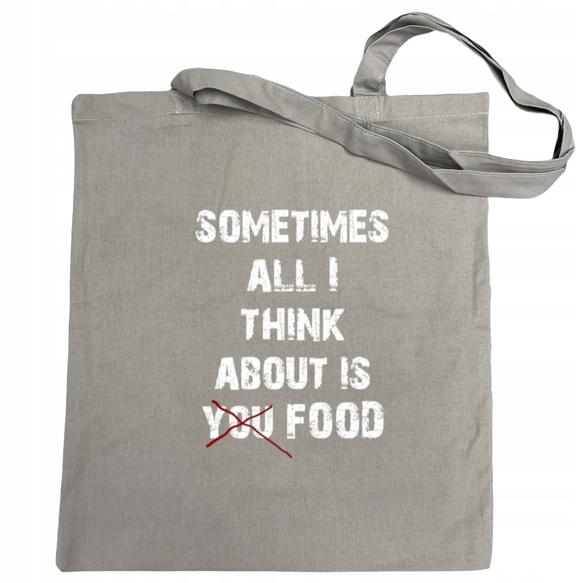 Torba na zakupy zabawny napis nadruk JEDZENIE Love