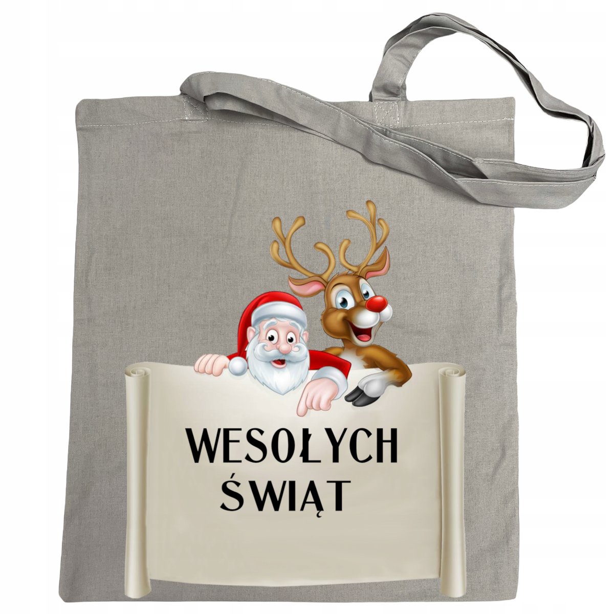 Torba na zakupy nadruk Wesołych Świąt