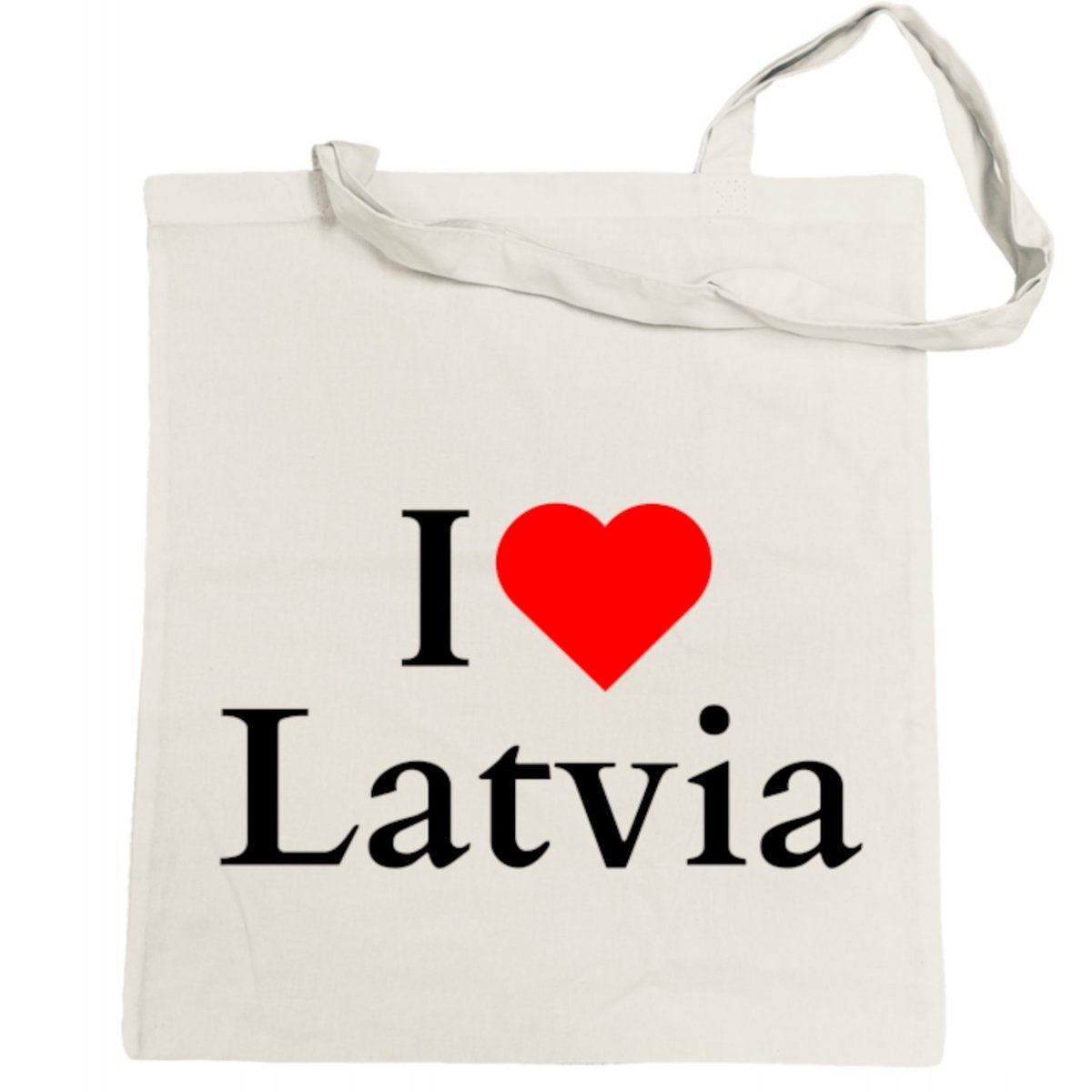 Torba na zakupy nadruk I Love Latvia Kocham Łotwe